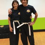 Carla and Forrest at F.I.T. Martial Arts Academy day two. Muscles aquiver. 